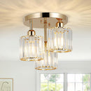 3-Light Crystal Semi-Flush Mount Ceiling Fixture | Modern Ceiling Light