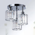 3-Light Crystal Semi-Flush Mount Ceiling Fixture | Modern Ceiling Light