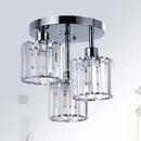 3-Light Crystal Semi-Flush Mount Ceiling Fixture | Modern Ceiling Light
