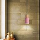 Black Wood Cylinder Pendant Light Modern Single