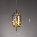 Amber Glass Pendant Light with LED Fairy Lights | Modern Capsule Design