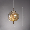 Amber Glass Pendant Light with LED Fairy Lights | Modern Capsule Design