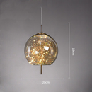 Amber Glass Pendant Light with LED Fairy Lights | Modern Capsule Design