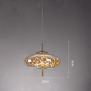 Amber Glass Pendant Light with LED Fairy Lights | Modern Capsule Design