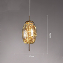 Amber Glass Pendant Light with LED Fairy Lights | Modern Capsule Design