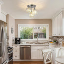 3-Light Crystal Semi-Flush Mount Ceiling Fixture | Modern Ceiling Light