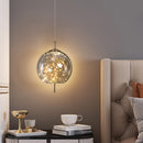 Amber Glass Pendant Light with LED Fairy Lights | Modern Capsule Design