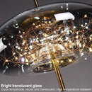 Amber Glass Pendant Light with LED Fairy Lights | Modern Capsule Design