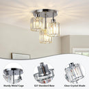 3-Light Crystal Semi-Flush Mount Ceiling Fixture | Modern Ceiling Light