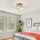 3-Light Crystal Semi-Flush Mount Ceiling Fixture | Modern Ceiling Light