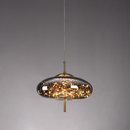 Amber Glass Pendant Light with LED Fairy Lights | Modern Capsule Design
