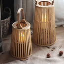 Bamboo Rattan LED Candle Lantern | Flameless Candle Holder for Indoor & Outdoor Home Décor