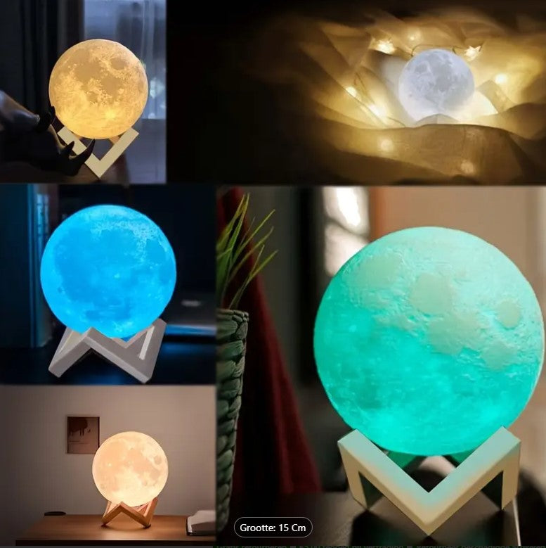 3D Moon Lamp – Realistic LED Night Light with 16 Colours & Remote Control