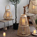 Boho Rattan Lanterns for Home Decor | Handmade Bamboo Candle Holders