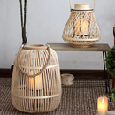 Boho Rattan Lanterns for Home Decor | Handmade Bamboo Candle Holders