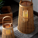 Bamboo Rattan LED Candle Lantern | Flameless Candle Holder for Indoor & Outdoor Home Décor