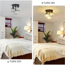 3-Light Crystal Semi-Flush Mount Ceiling Fixture | Modern Ceiling Light