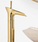 Antique Brass Waterfall Faucet - Single Handle Bathroom Vessel Sink Mixer Tap
