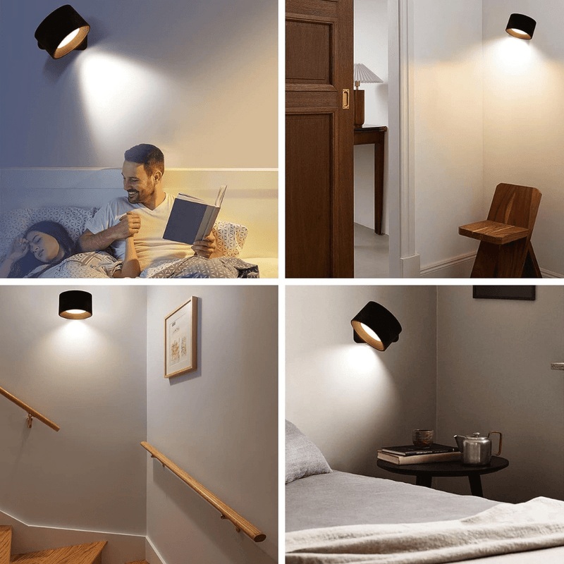360° Cordless LED Wall Lamp - USB Rechargeable Magnetic Dimmable Reading Light
