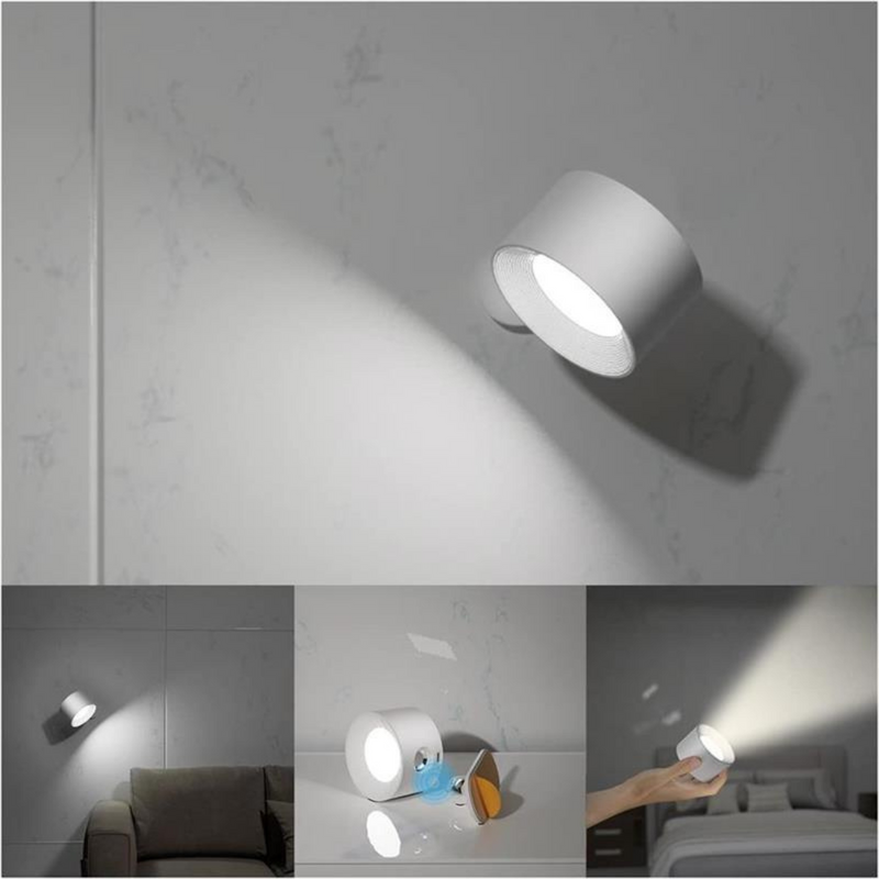 360° Cordless LED Wall Lamp - USB Rechargeable Magnetic Dimmable Reading Light