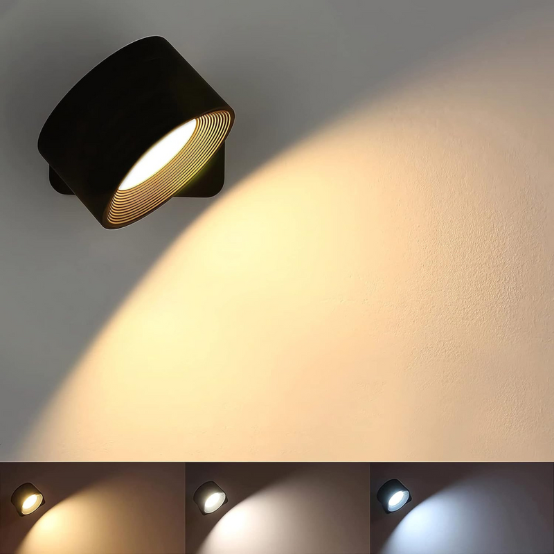 360° Cordless LED Wall Lamp - USB Rechargeable Magnetic Dimmable Reading Light