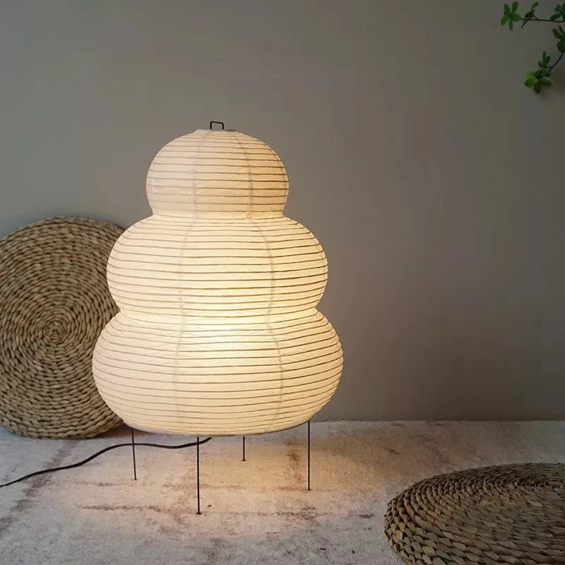 Artistic Wabi-Sabi Rice Paper Floor Lamp | Japanese-Style Minimalist Lighting
